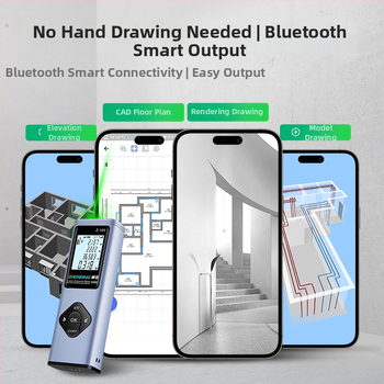 Φορητός μετρητής απόστασης 3 σε 1 και ψηφιακός χάρακας, μοντέλο G σειρά, εμβέλεια 0,5–100 m, ακρίβεια 0,001 m, για εσωτερικές και εξωτερικές μετρήσεις