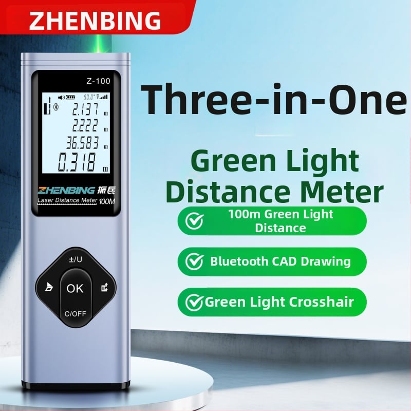 Φορητός μετρητής απόστασης 3 σε 1 και ψηφιακός χάρακας, μοντέλο G σειρά, εμβέλεια 0,5–100 m, ακρίβεια 0,001 m, για εσωτερικές και εξωτερικές μετρήσεις