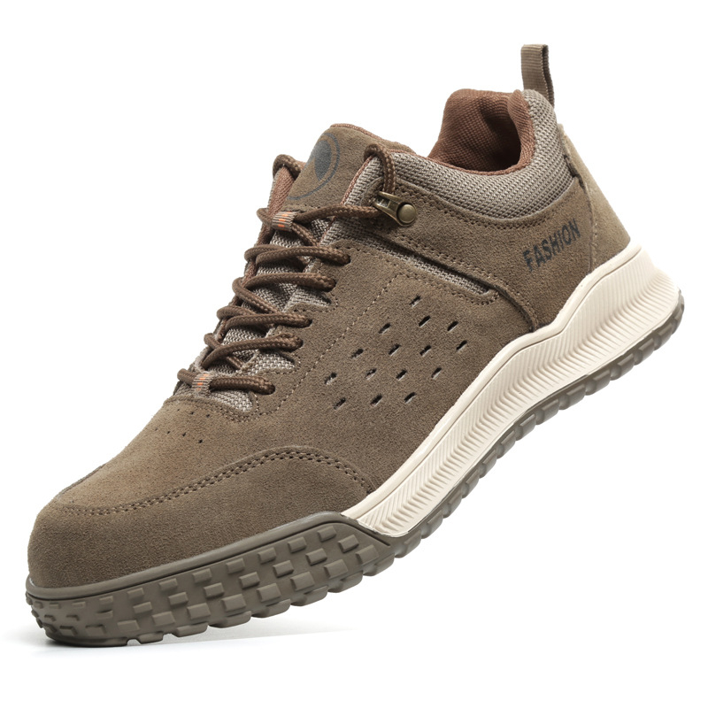 Ασφαλή παπούτσια εργασίας με μεταλλικό δάχτυλο, προστασία κατά χτυπήματος και διάτρησης, σουέτ επάνω μέρος, χαμηλό κόψιμο