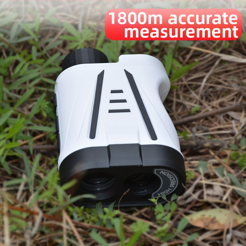 Prenosný laserový rangefinder GR01-1800 – rozsah 3–2000 m, presnosť ±(1.0 m + D*0.2%), hmotnosť 162 g, určený pre golf, lov a inžinierske merania