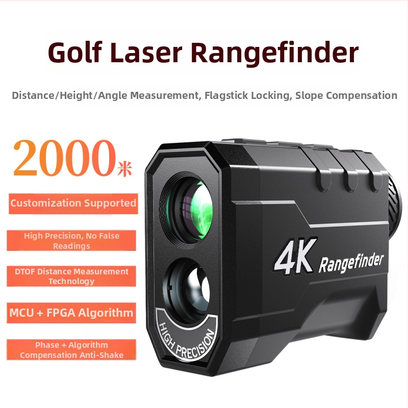 Golfový laserový rangefinder JX-2000, druhá generácia, rozsah 3–2000 m, presnosť ±1 m, hmotnosť 167 g