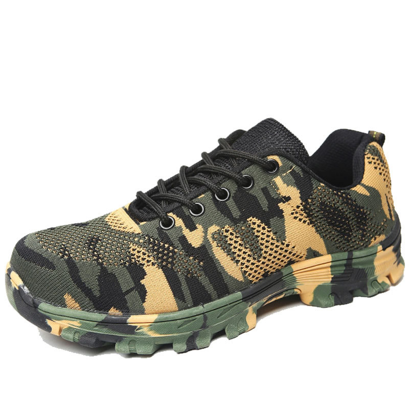 Pantofi de protecție pentru bărbați, cu vârf din oțel, talpa cu partea superioară joasă, protecție anti-perforație și anti-șoc, material Fly-Weave