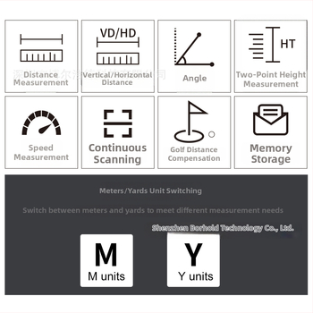 Γκολφ λέιζερ μετρητής απόστασης, σειρά BH-LD, διπλή τροφοδοσία, μέτρηση κλίσης, λειτουργία φλάγκπολ