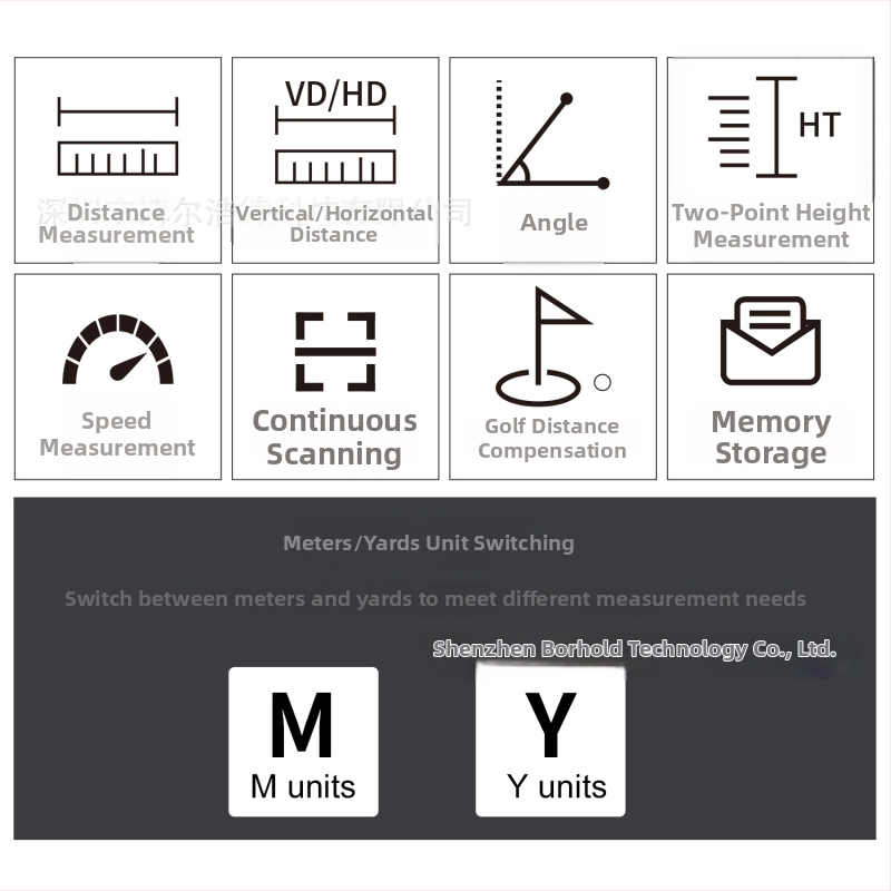 Γκολφ λέιζερ μετρητής απόστασης, σειρά BH-LD, διπλή τροφοδοσία, μέτρηση κλίσης, λειτουργία φλάγκπολ