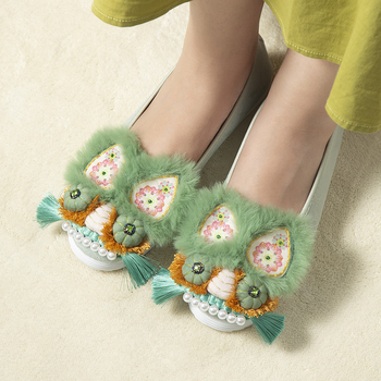 DIY hímző készlet: tigrisfej motívum cipőkhöz, vászon anyag, új kínai stílus, testreszabás nélküli