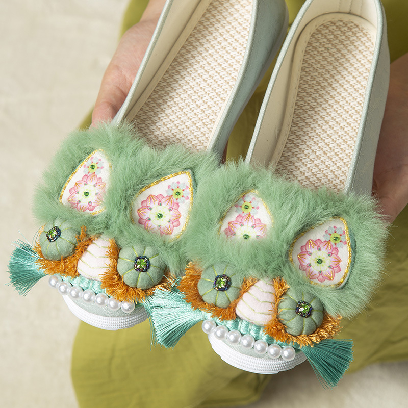 DIY hímző készlet: tigrisfej motívum cipőkhöz, vászon anyag, új kínai stílus, testreszabás nélküli