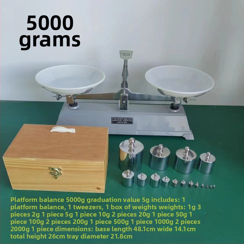 Sada závaží do podnosovej váhy pre výučbu fyziky: 100 g, 200 g, 500 g, 1 000 g, 2 000 g, 5 000 g