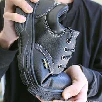 Pantofi de protecție pentru muncă cu vârf din oțel, design low-top, Microfiber Leather; Rezistenți la uzură, anti-perforație, anti-șoc, rezistenți la căldură, anti-derapare