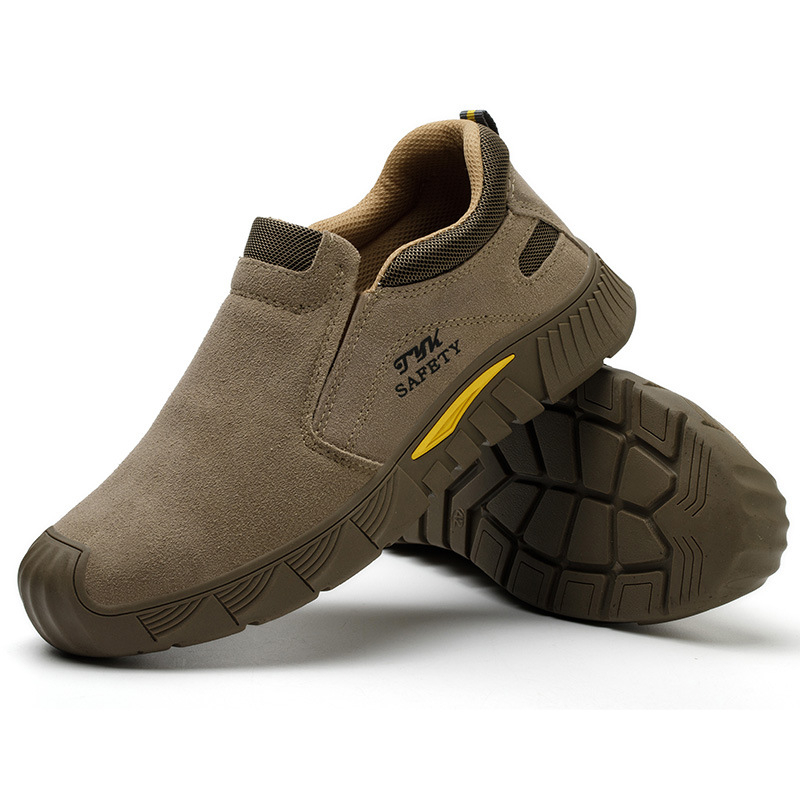 Slip-On sigurnosne cipele za zavarivanje s čeličnom kapom, otporne na udarce i prodiranje, nubuk koža, prozračne
