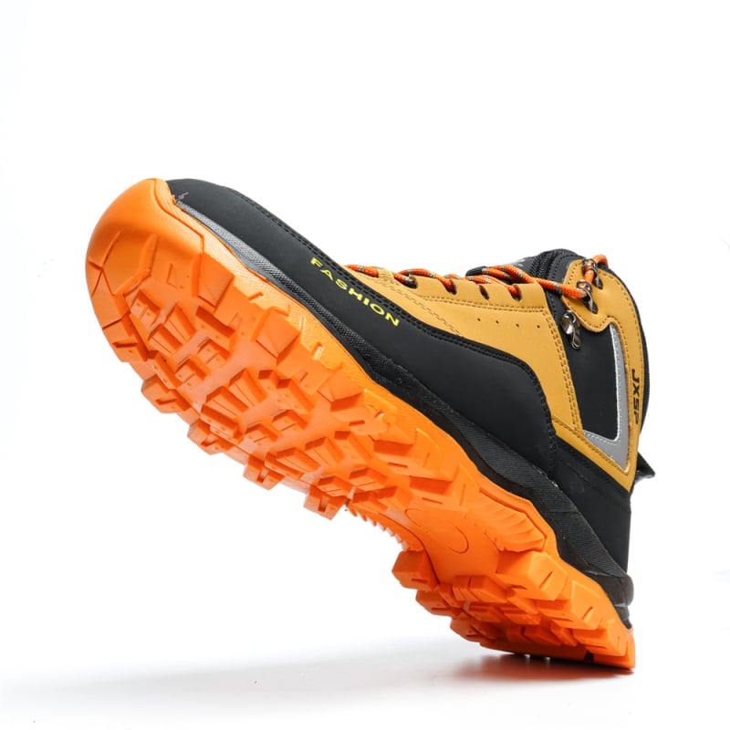 Pantofi de protecție pentru bărbați – antișoc și anti-perforație, piele microfibră, vârf din oțel, partea superioară înaltă