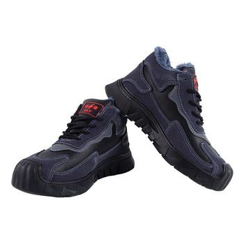 Pantofi de protecție de iarnă pentru bărbați, vârf din oțel, rezistenți la uzură, anti-perforație, anti-alunecare, velur