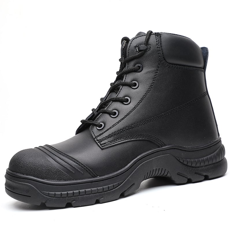 Pantofi de protecție cu vârf din oțel, anti-perforație, piele de vită de prim calitate, gleznă înaltă, pentru utilaje și construcții