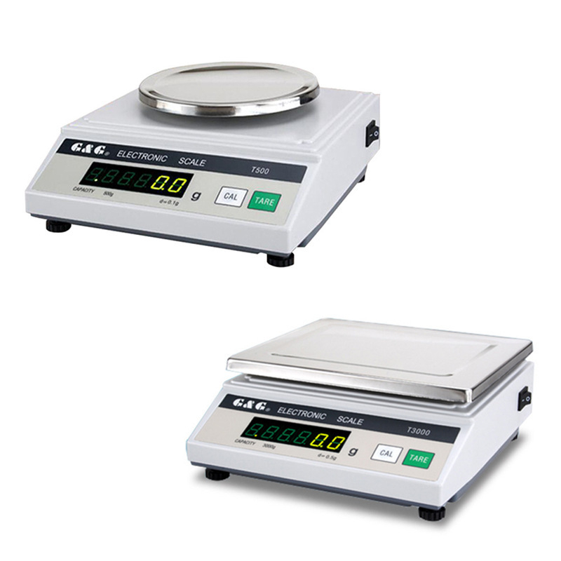 Elektronikus mérleg, T sorozat, AC/DC kettős használatú, automatikus kalibrálás, mérőplatform