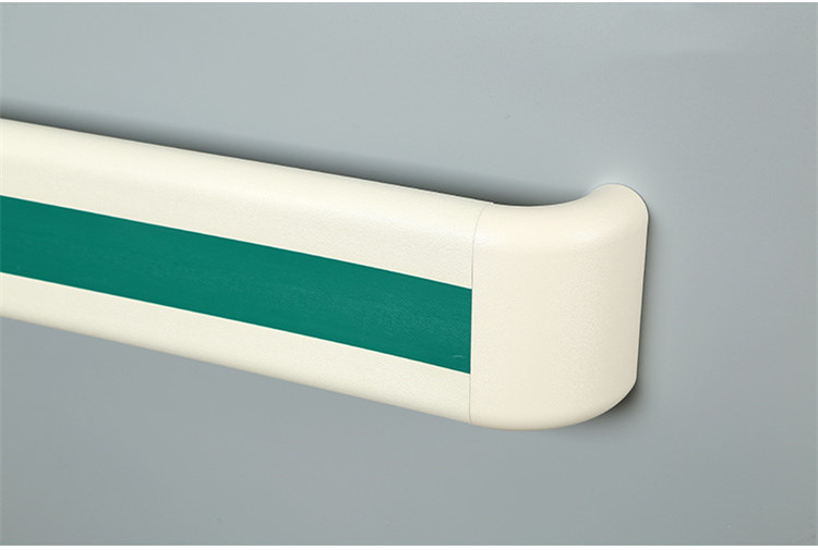 Kórházi folyosó antiütköző kapaszkodó, falra szerelt; márka Yuelang; külső anyag PVC; belső anyag alumíniumötvözet.