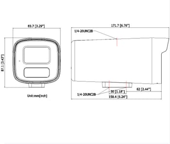 Hikvision Cameră IP PoE, rezoluție orizontală 2560, alimentare DC12V, interval de temperatură -30°C până la 60°C, distanță IR 30 m