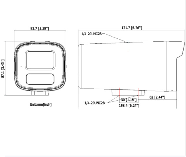 Hikvision Cameră IP PoE, rezoluție orizontală 2560, alimentare DC12V, interval de temperatură -30°C până la 60°C, distanță IR 30 m