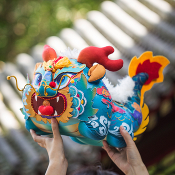 Hímzett textilbaba - DIY anyagkészlet, kínai stílus, sárkány motívum, klasszikus nemzeti stílus, hálószoba dekoráció