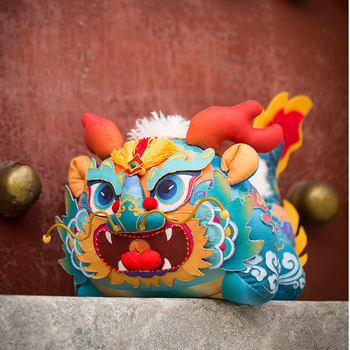 Hímzett textilbaba - DIY anyagkészlet, kínai stílus, sárkány motívum, klasszikus nemzeti stílus, hálószoba dekoráció