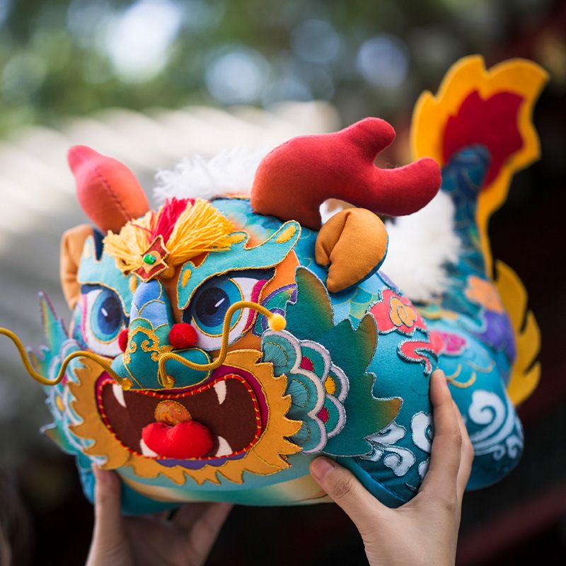 Hímzett textilbaba - DIY anyagkészlet, kínai stílus, sárkány motívum, klasszikus nemzeti stílus, hálószoba dekoráció