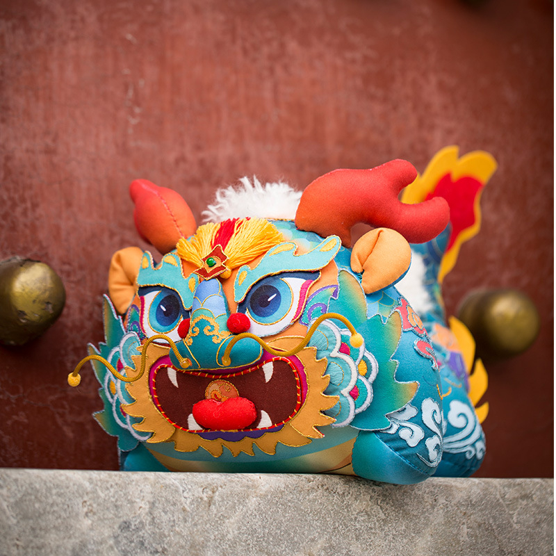 Hímzett textilbaba - DIY anyagkészlet, kínai stílus, sárkány motívum, klasszikus nemzeti stílus, hálószoba dekoráció