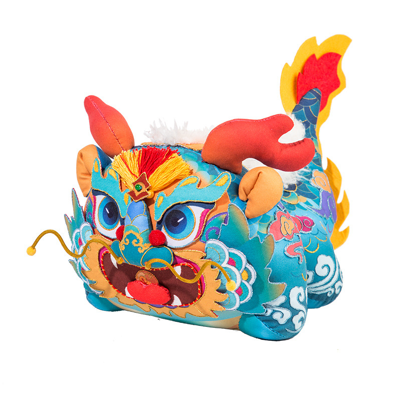 Hímzett textilbaba - DIY anyagkészlet, kínai stílus, sárkány motívum, klasszikus nemzeti stílus, hálószoba dekoráció