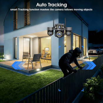 Vonkajšia kamera na monitorovanie s tromi obrazovkami nočného videnia – Dome + Bullet kamera, 12V, 0,01 lux, SNR > 48 dB