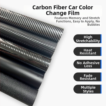 Film na zmenu farby auta s karbónovou textúrou, PVC potah, matný povrch, určený pre celú karosériu