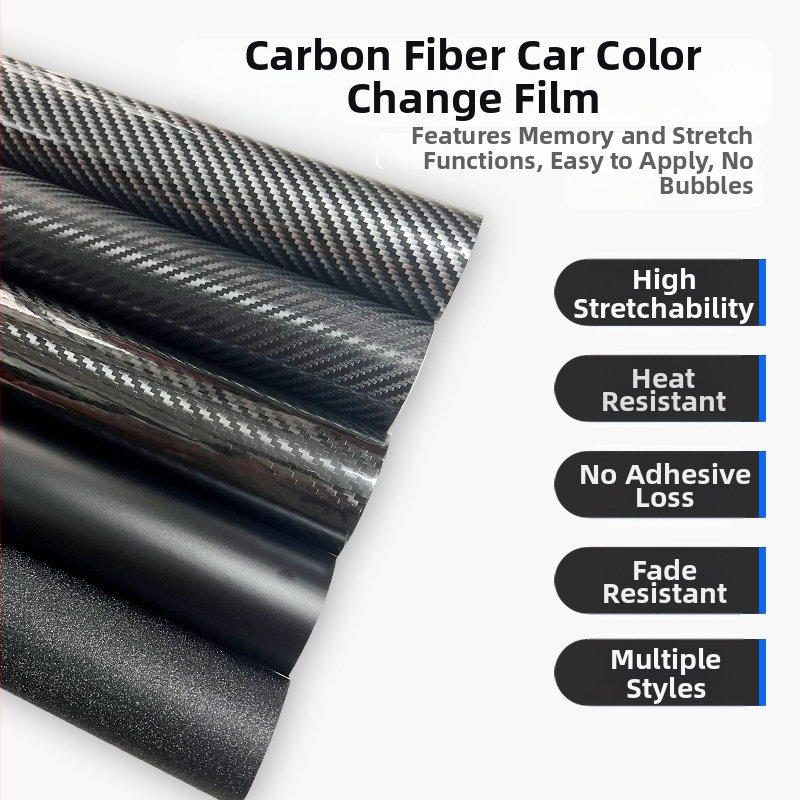 Film na zmenu farby auta s karbónovou textúrou, PVC potah, matný povrch, určený pre celú karosériu
