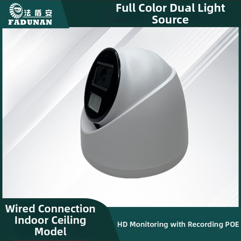 Vnútorná IP kupolová kamera, dvojité osvetlenie, 4MP/5MP/4K, 0.001 lx, Hikvision protokol, 12V