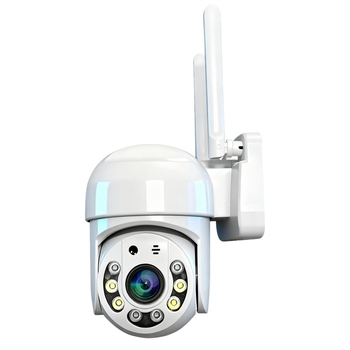 Megfigyelő kamera 360°-os pan-tilt forgással; 355° vízszintes és 90° függőleges mozgás; DC5V tápegység; TF-kártyás felvétel internet nélkül; beltéri és kültéri használat