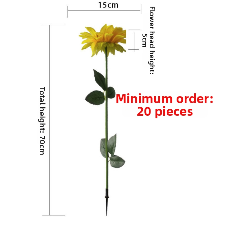 LED rasvjeta za krajolik s dizajnom suncokreta, s tri glave, za dvorište, nehrđajući čelik, IP65, prilagodljivo