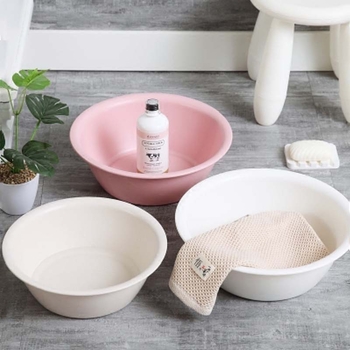 Vas plastic în stil japonez, cu pereți îngroșați, pentru uz casnic, Balance Dawn, 200 g, pentru spălarea rufelor, spălarea legumelor, depozitare, spălarea picioarelor și a feței