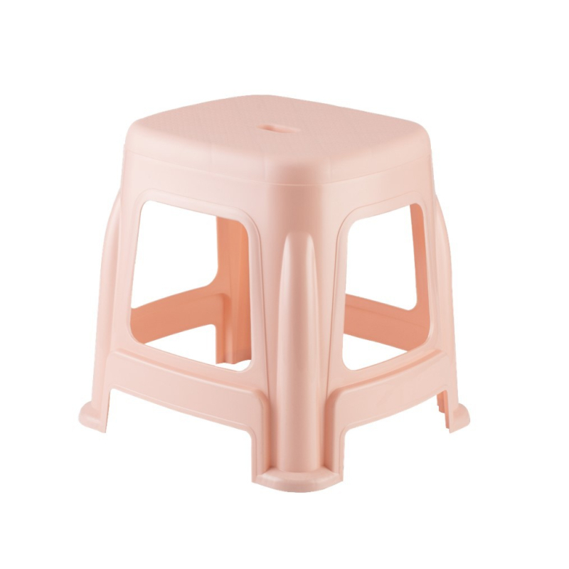 Удебелена пластмасова табуретка за дома, кръгла форма, несгъваема