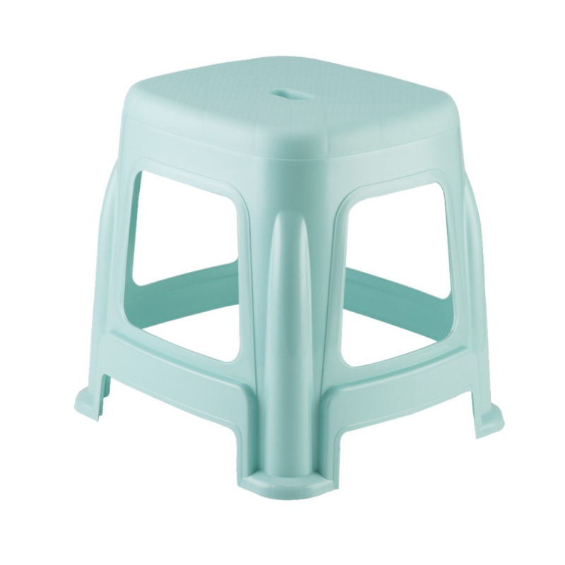 Удебелена пластмасова табуретка за дома, кръгла форма, несгъваема