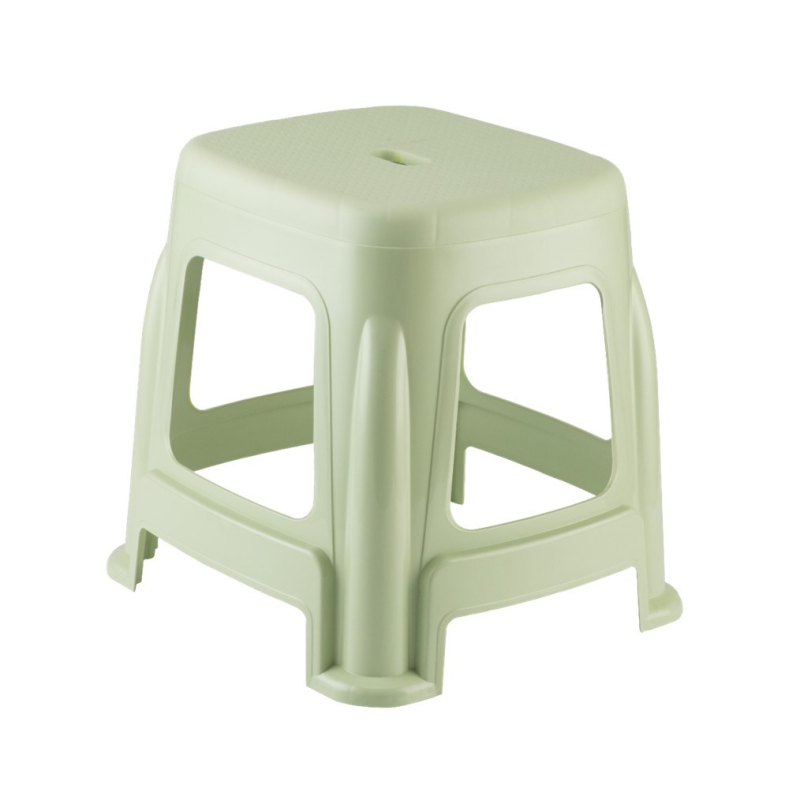 Удебелена пластмасова табуретка за дома, кръгла форма, несгъваема
