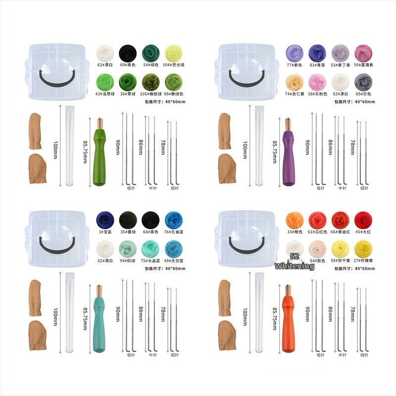Set za poke embroidery s trakama od vunenog filca, ručno izrađeni skup alata i materijala, 66S