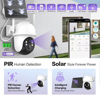 WiFi cloud kamera, solarno napajanje, 4MP, noćni vid, daljni pristup putem mobitela, detekcija pokreta na otvorenom
