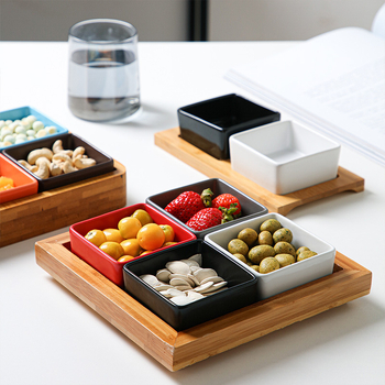 Квадратна керамична чиния за сосове, микровълнова безопасна, печат на лого, възможност за персонализация