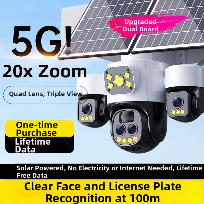 Solárna vonkajšia kamera s rozlíšením 3MP/2K, objektív 2,4 mm, IR nočné videnie do 30 m, alarmová funkcia