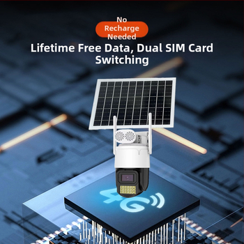 Cameră 4G alimentată solar pentru monitorizare la distanță, vedere pe timp de noapte, alarmă — impermeabilă, material plastic și metal, temperatură de funcționare -25°C până la 60°C, alimentare 5V