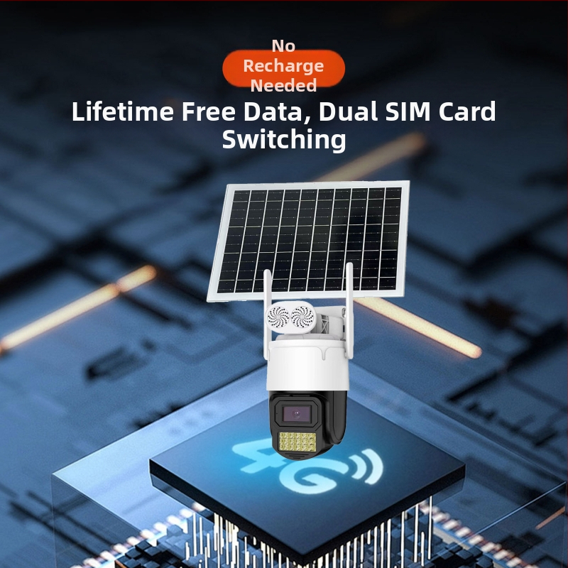 Cameră 4G alimentată solar pentru monitorizare la distanță, vedere pe timp de noapte, alarmă — impermeabilă, material plastic și metal, temperatură de funcționare -25°C până la 60°C, alimentare 5V