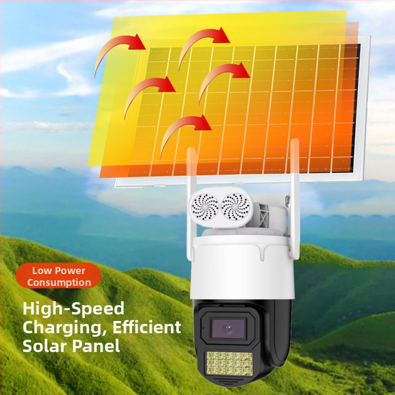 Cameră 4G alimentată solar pentru monitorizare la distanță, vedere pe timp de noapte, alarmă — impermeabilă, material plastic și metal, temperatură de funcționare -25°C până la 60°C, alimentare 5V
