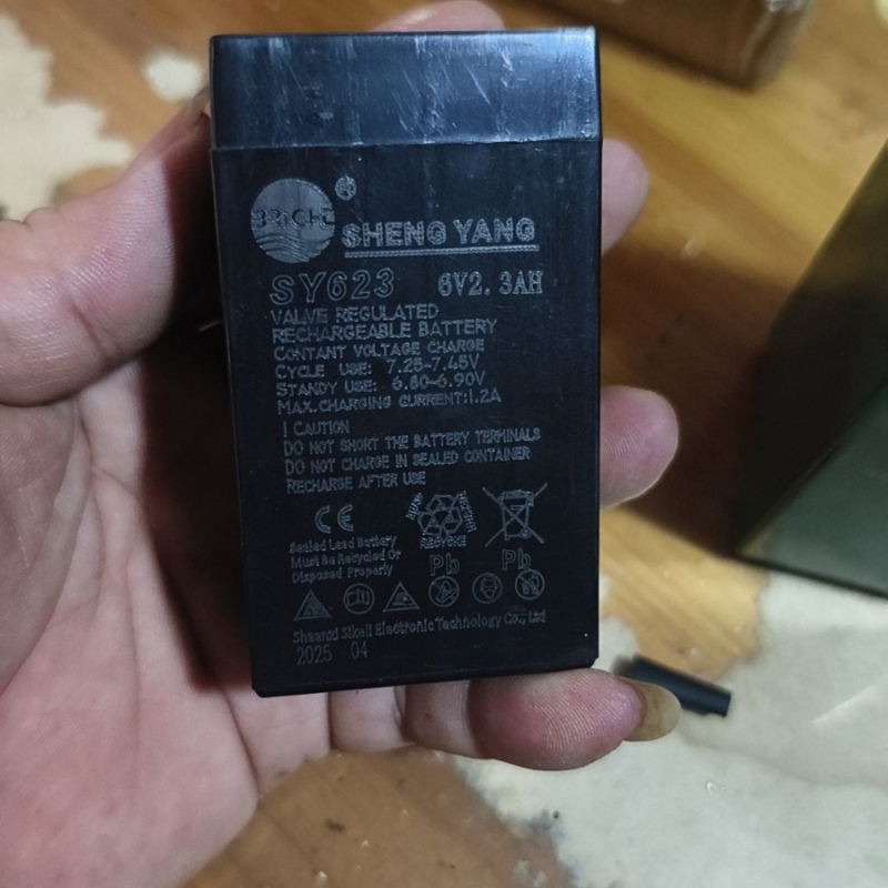 Επαναφορτιζόμενη μπαταρία Shengyang SY625/TY623, 6V 2.3/2.5Ah, για ψηφιακή ζυγαριά με ελατήριο