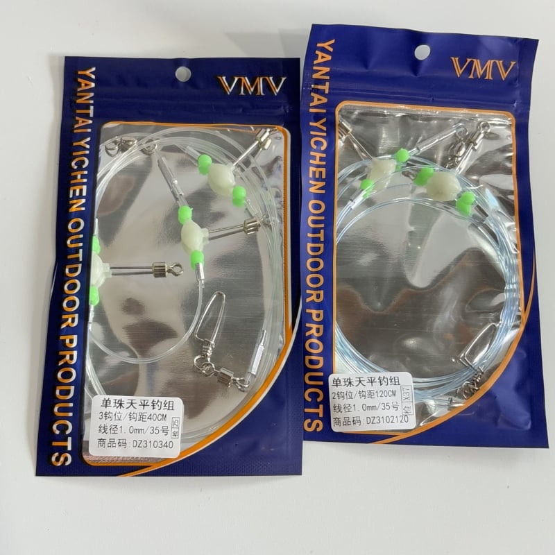 Комплект за морски риболов със вертикален риг и множество куки (Материал: найлонова нишка)