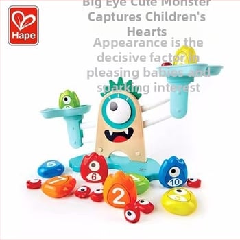 Fából készült egyensúlyozó játék Nagy Szemű Szörny témával a gyerekek matematikai és logikai gondolkodásának fejlesztésére (4–6 év)