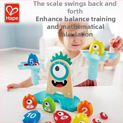 Fából készült egyensúlyozó játék Nagy Szemű Szörny témával a gyerekek matematikai és logikai gondolkodásának fejlesztésére (4–6 év)