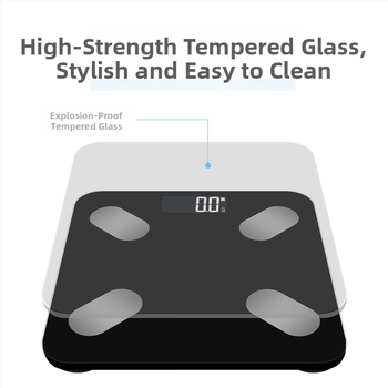 Високоточна електронна везна за измерване на тегло с измерване на телесни мазнини, капацитет 180 кг, захранване 2xAAA, CHANGXIE