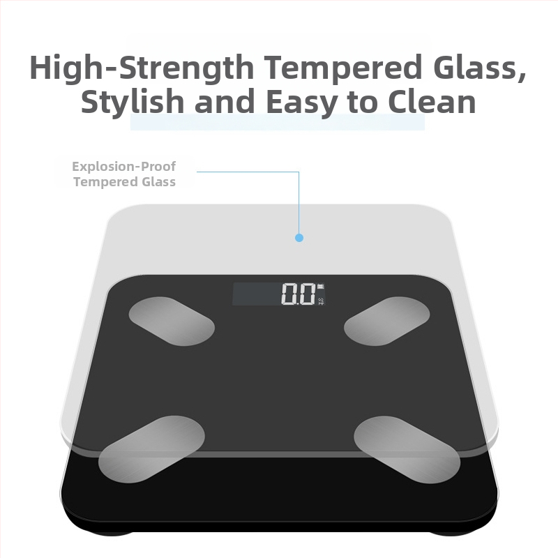 Високоточна електронна везна за измерване на тегло с измерване на телесни мазнини, капацитет 180 кг, захранване 2xAAA, CHANGXIE