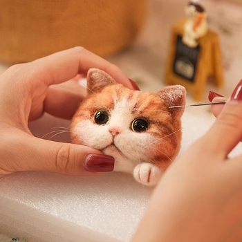 Gyapjúfilcből készült DIY macska baba készlet - modern minimalista stílus, hálószoba dekoráció, videó oktatóanyagokkal