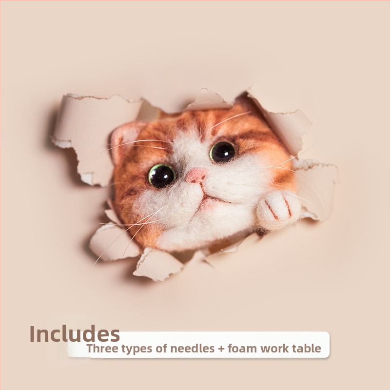 Gyapjúfilcből készült DIY macska baba készlet - modern minimalista stílus, hálószoba dekoráció, videó oktatóanyagokkal